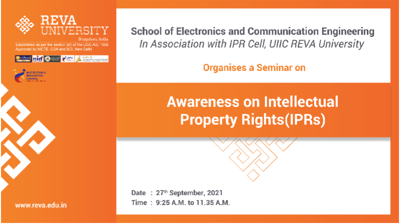 A session on IPR Awareness for ECE 5th Semester on 27th Sep 2021