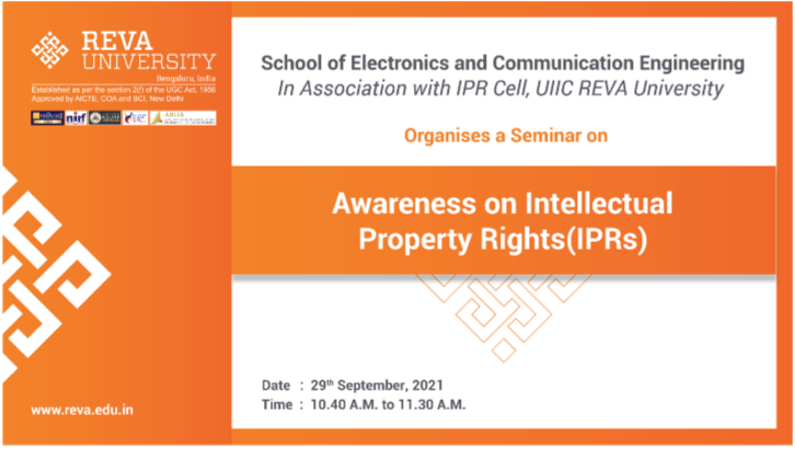 A session on IPR Awareness for 5th Semester ECE on 29th Sept 2021