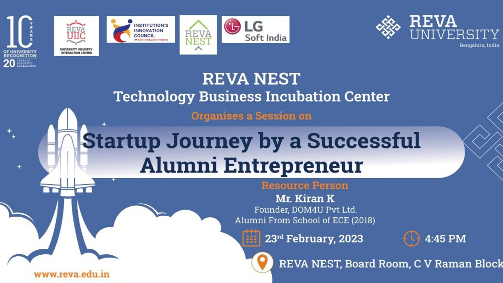 Session on Startup Journey by a Successful Alumni Entrepreneur