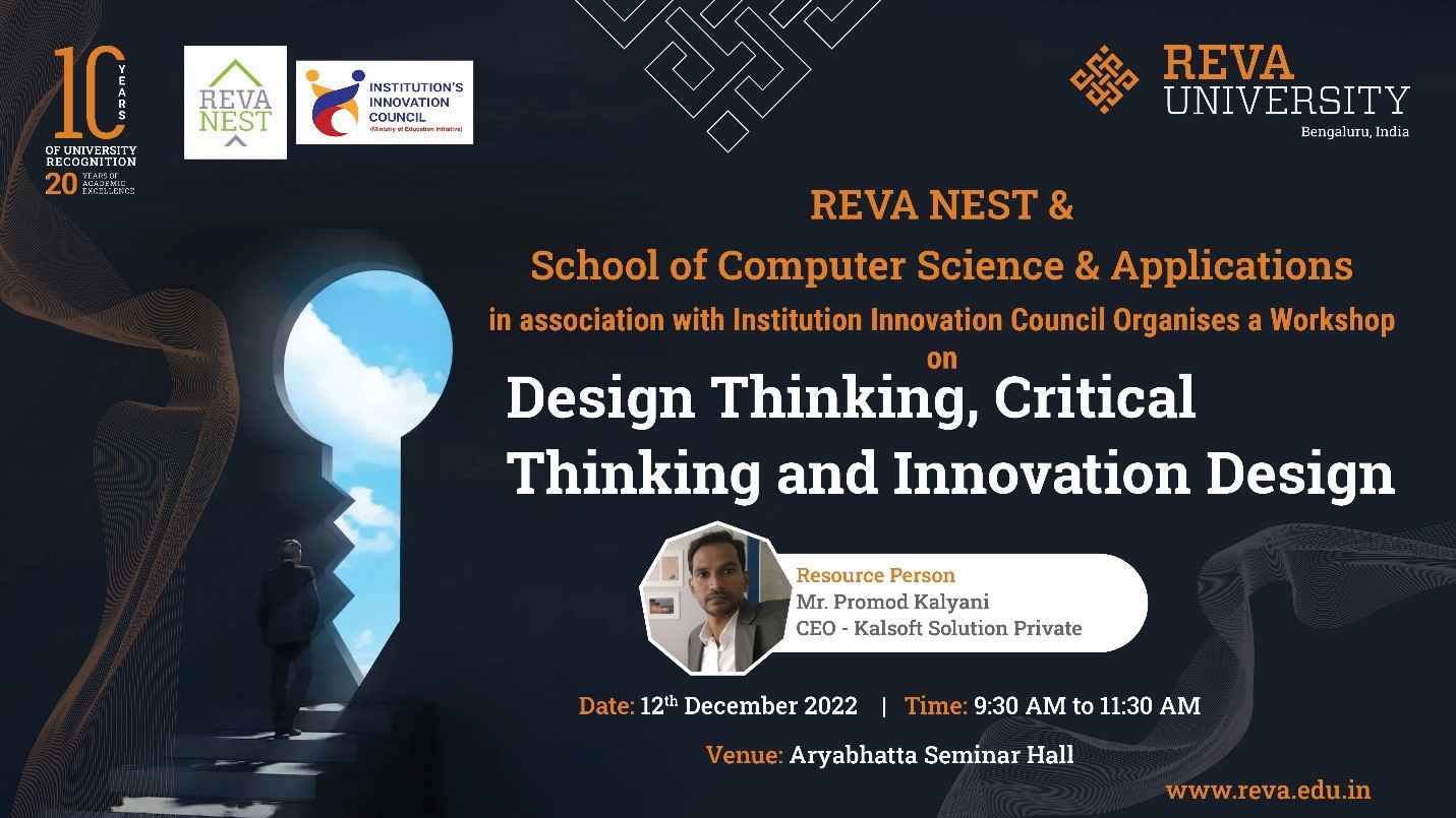 Session on Design Thinking, Critical Thinking and Innovation Design